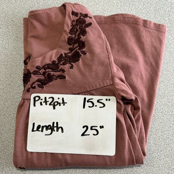 Garnet Hill Sz XS Folkloric Boho‎ Floral Embroidered Swing Top 3/4 Bishop Sleeve - Picture 6 of 10